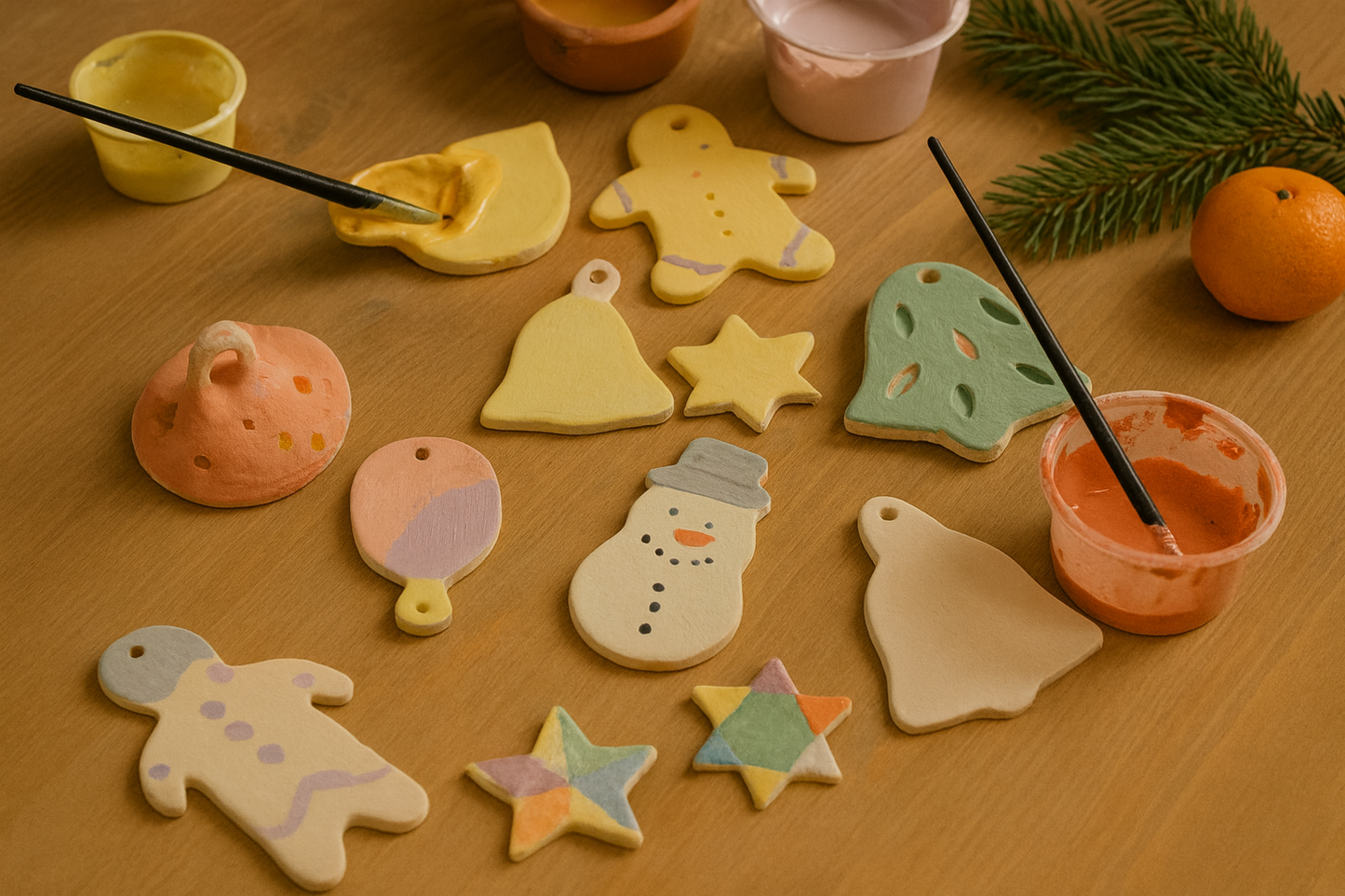 Atelier de pictat decorațiuni de Crăciun pentru familii